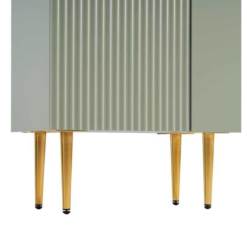 Compact Wave-Textured Bathroom Vanity with Side Open Storage