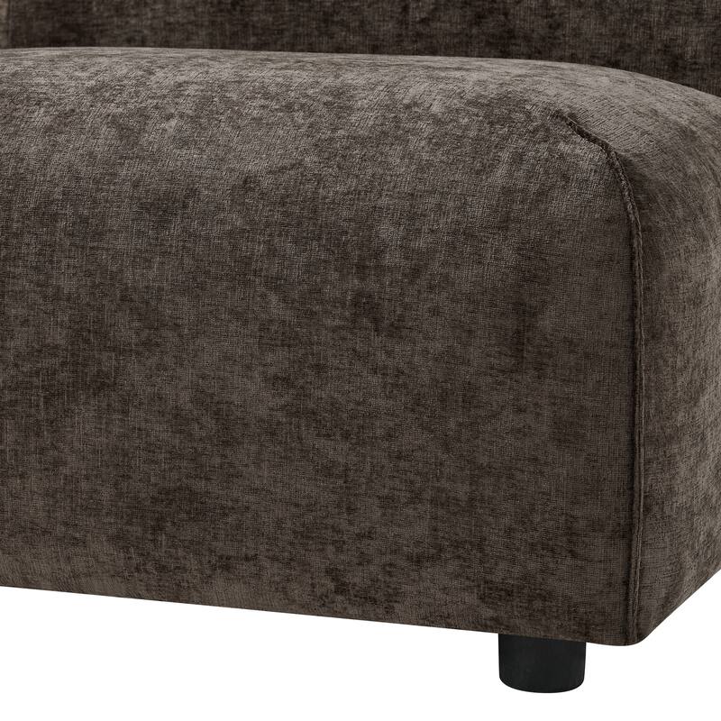 Christopher Knight Home - Marcella Modern 2-Piece Set Plush Upholstered Curved Padded Back Accent Chair and Footrest Ottoman