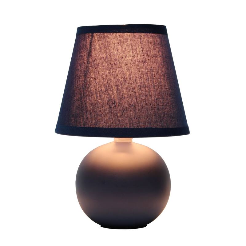 Petite Ceramic Orb Table Lamp with Tapered Drum Shade - 8.5" - Blue