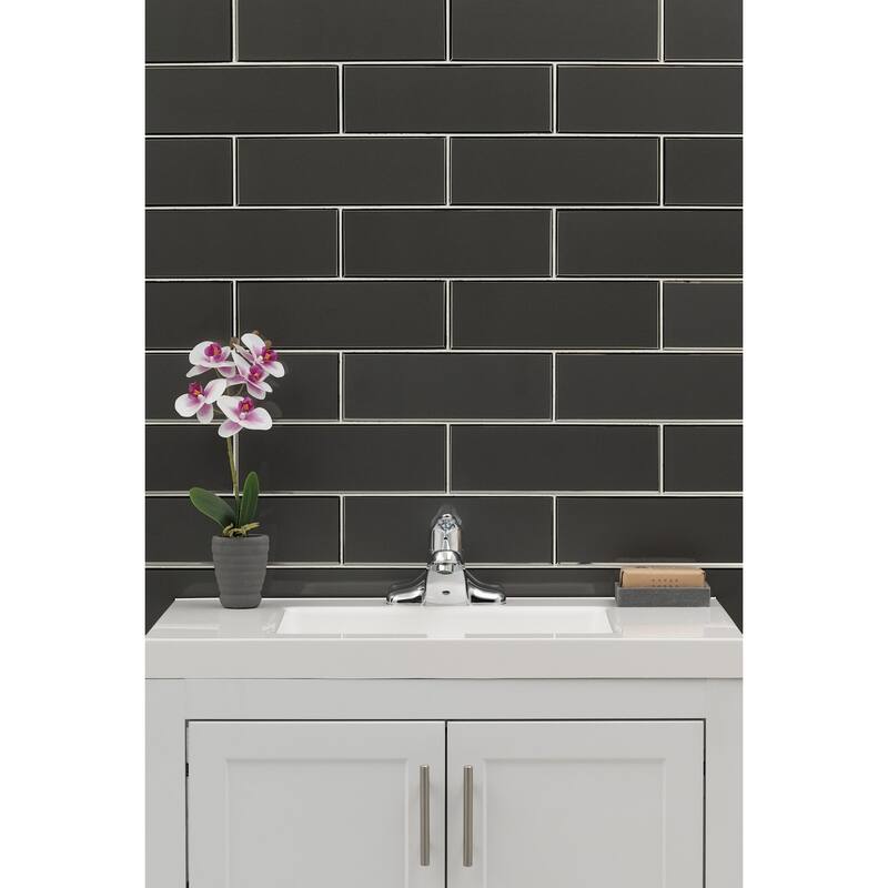Ackland AKM-G-RI4X12TL-CA Rivella - 4" x 12" Glass Solid Wall Tile -