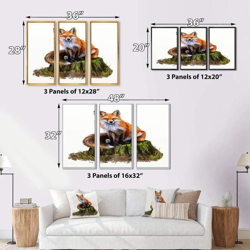 designart-the-clever-fox-animal-framed-art-set-of-3-4-colors-of