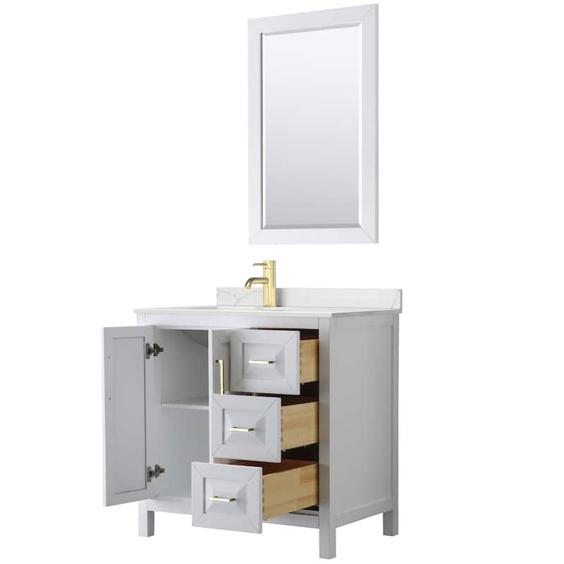 Wyndham Collection WCV252536S-QTZ-UNSM24 Daria 36" Free Standing