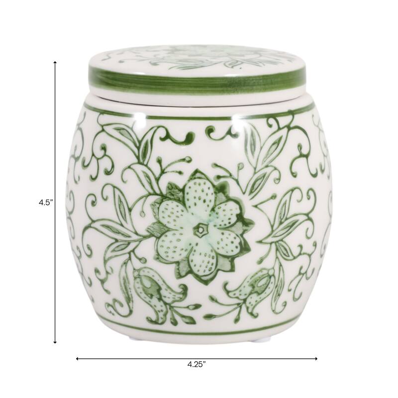 Decorative Ceramic Candle with Lid - Lavender Verbena Scented Candle - 4.5"
