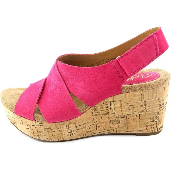 clarks pink wedges