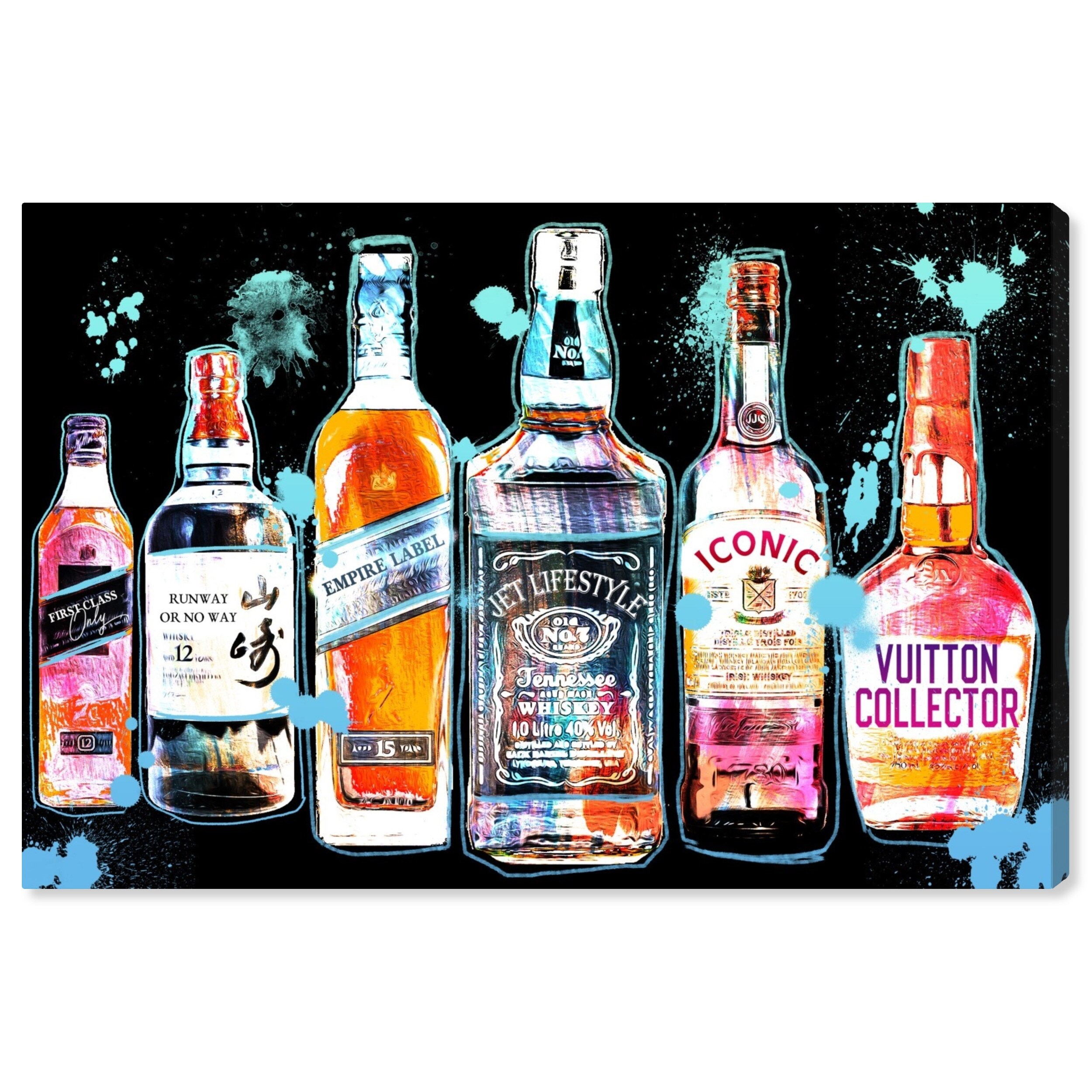 Oliver Gal 'Drink It Colorful' Drinks and Spirits Wall Art Canvas Print Liquor - Black, Pink - 30 x 20