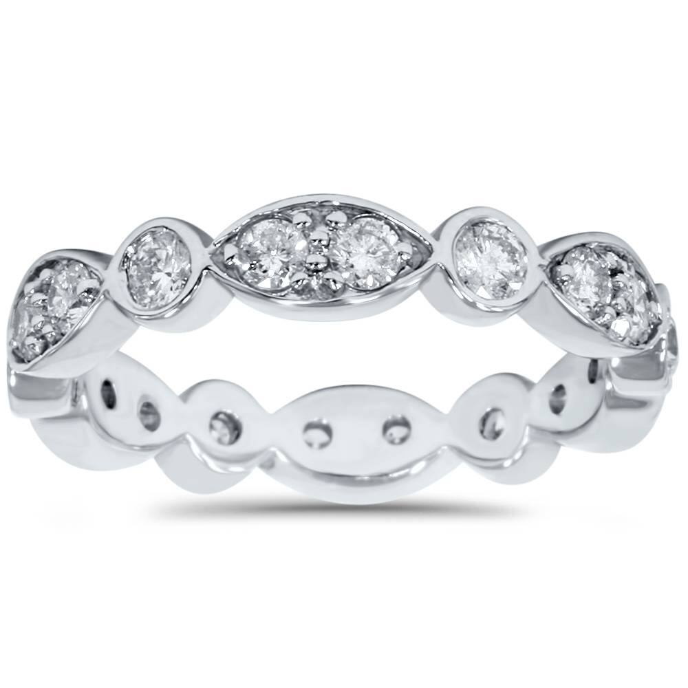 1ct Diamond Stackable Wedding Eternity Anniversary Ring Band White 7