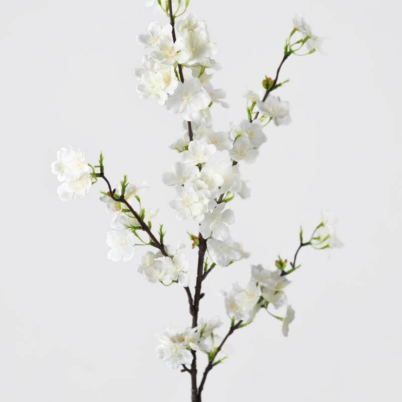 Creamy white Decorative Artificial Cherry Blossom(Pack of 1 Branch)
