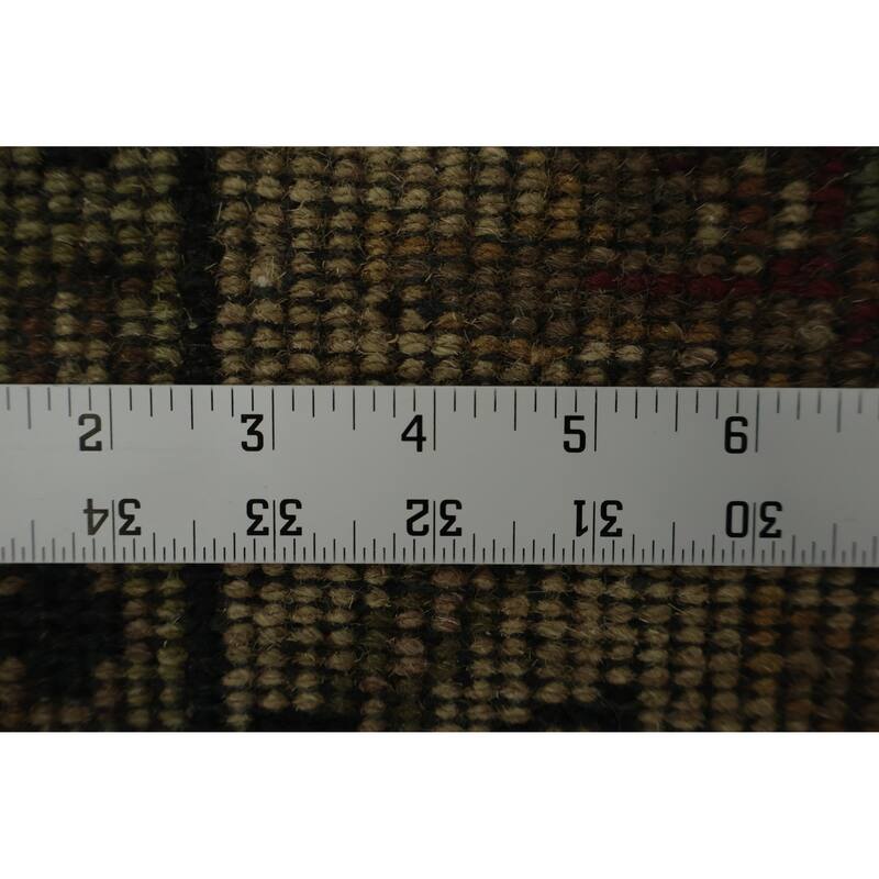 Hand Knotted Oriental 100% Wool Carpet Traditional All-Over Black Agra Area Rug - 8' 5'' X 5' 7''