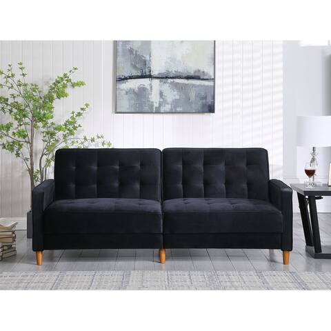 Modern Velvet Upholstered Sofa Bed