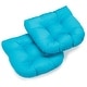 preview thumbnail 26 of 70, 19-inch Twill U-shaped Chair Cushion (Set of 1, 2, or 4) - 19 x 19 Set of 2 - Aqua Blue