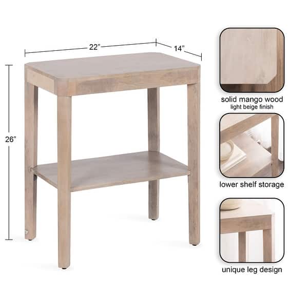 dimension image slide 5 of 13, Kate and Laurel Talcott Wood Side Table