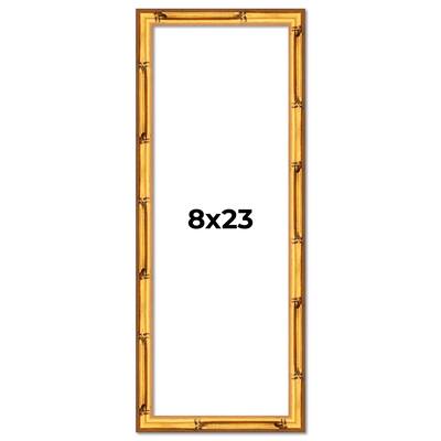 8x23 Frame Gold Bamboo Picture Frame Modern Photo Frame Includes UV Acrylic Shatter Guard Front Acid Free Foam Backing Board