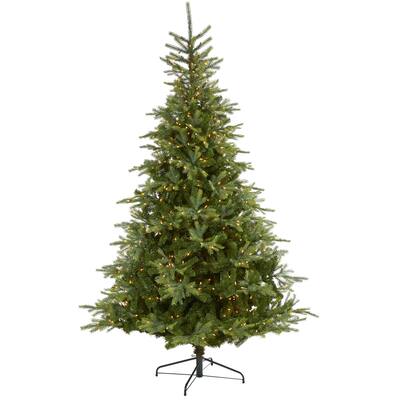 8ft. Spruce Artificial Christmas Tree with 650 Clear Lights and 1303 Branches - Stunning Holiday X-Mas Centerpiece