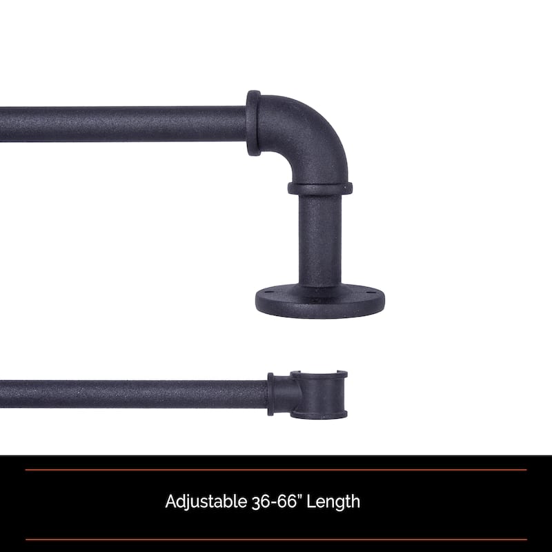 Sun Zero Bronn Industrial 3/4" Room Darkening Double Curtain Rod