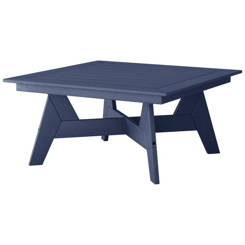 Polytrends Birchwood All Weather HDPE Outdoor Patio 37 Inch Square Conversation Table