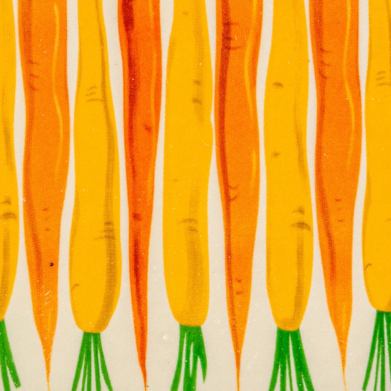 Stoneware Plate with 4 Vegetable Styles - 5.9"L x 5.8"W x 0.8"H