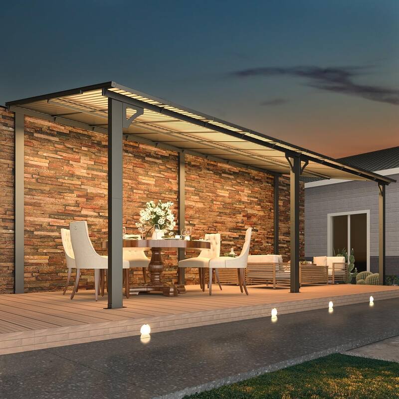 AECOJOY Wall Mounted Gazebos Pergola Gazebo Awnings for Backyard