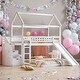 preview thumbnail 1 of 38, Twin Over Twin Bunk Bed with Slide and Storage,Kids Bed Design White