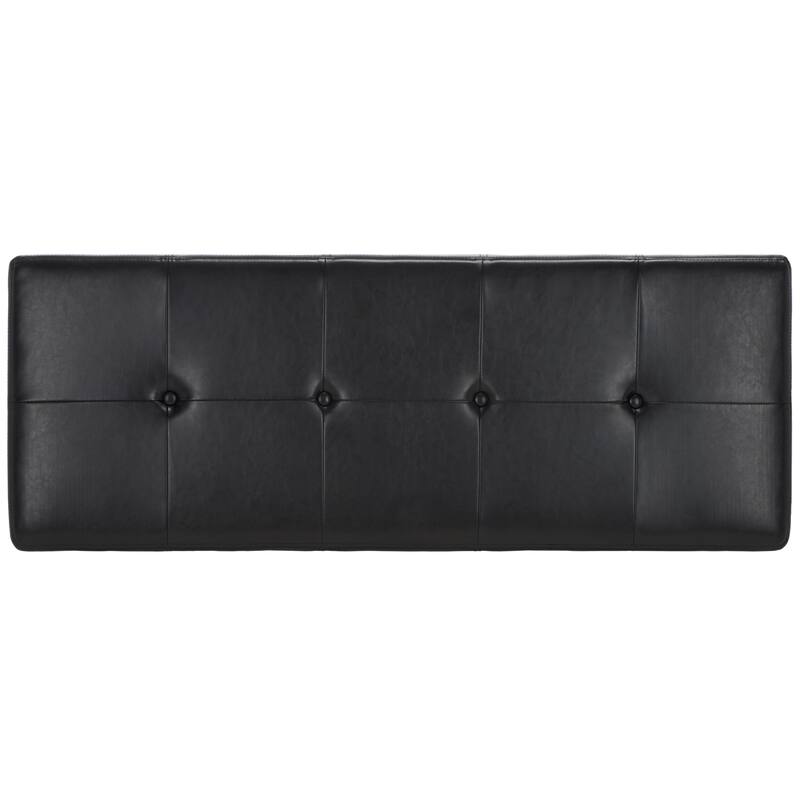 SAFAVIEH Harper Tufted Brown Bicast-Leather Large Storage Bench - 46.9" x 18.3" x 16.7" - 47Wx18Dx17H