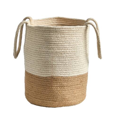 12" Handmade Natural Cotton Woven Basket - 9'6" x 13'6"