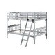 preview thumbnail 12 of 12, Twin over Twin Size Solid Wood Bunk Bed with Ladder and Fence for Kids, Bedroom