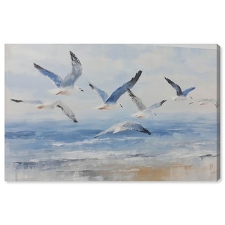 Seagulls in Flight I Coastal Wall Decor Wrapped Canvas Print by Art ...