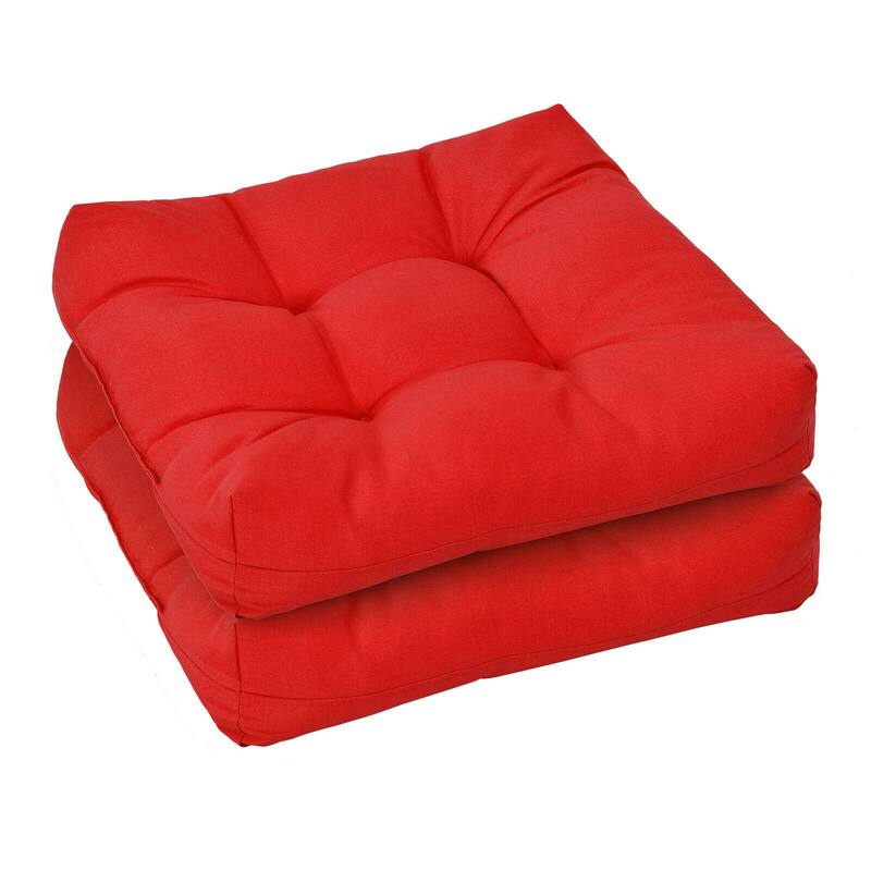 Gymax Set of 2 Square Seat Chair Cushion Pad Waterproof Indoor Outdoor - See details