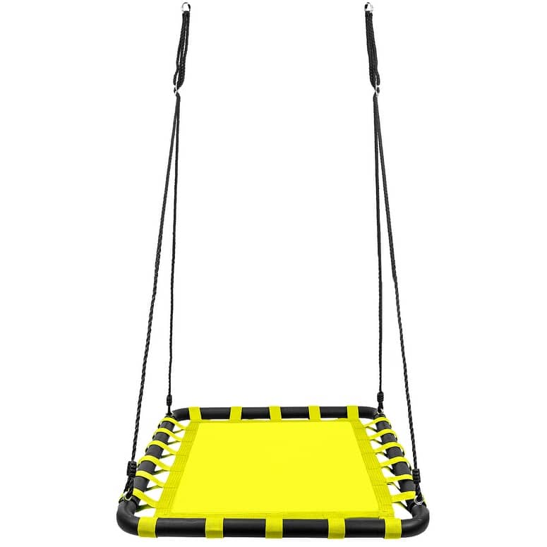 Spinner Platform Swing - Kids Indoor/Outdoor Rectangular Mat Swing, Accessories Included (40 x 30, Square)