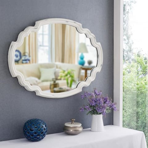 Theater Vintage Glam 25-inch Oval Wall Mirror