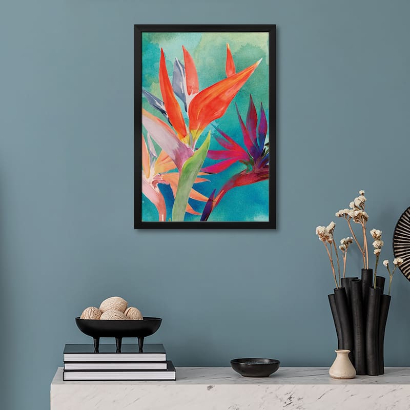 Vivid Birds of Paradise I Premium Framed Poster by Jennifer Paxton Parker