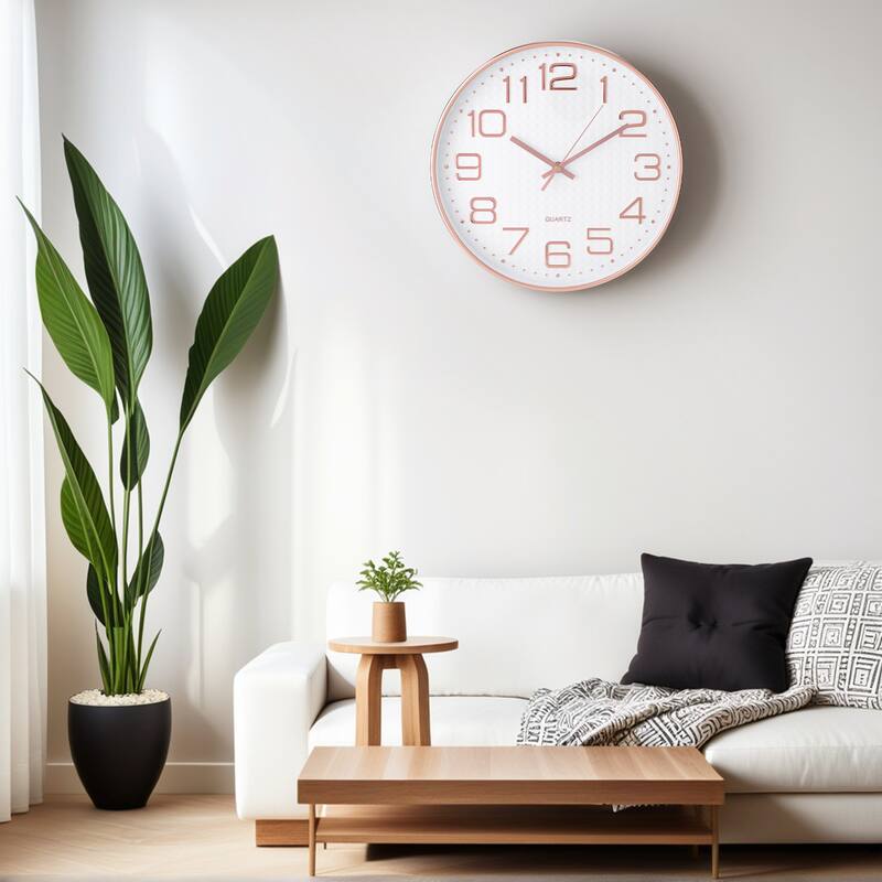 Silent Wall Clock, Non-Ticking Modern Clocks Battery Operated for Home, Kitchen, Living Room Decor 12 Inch - 12 Inch