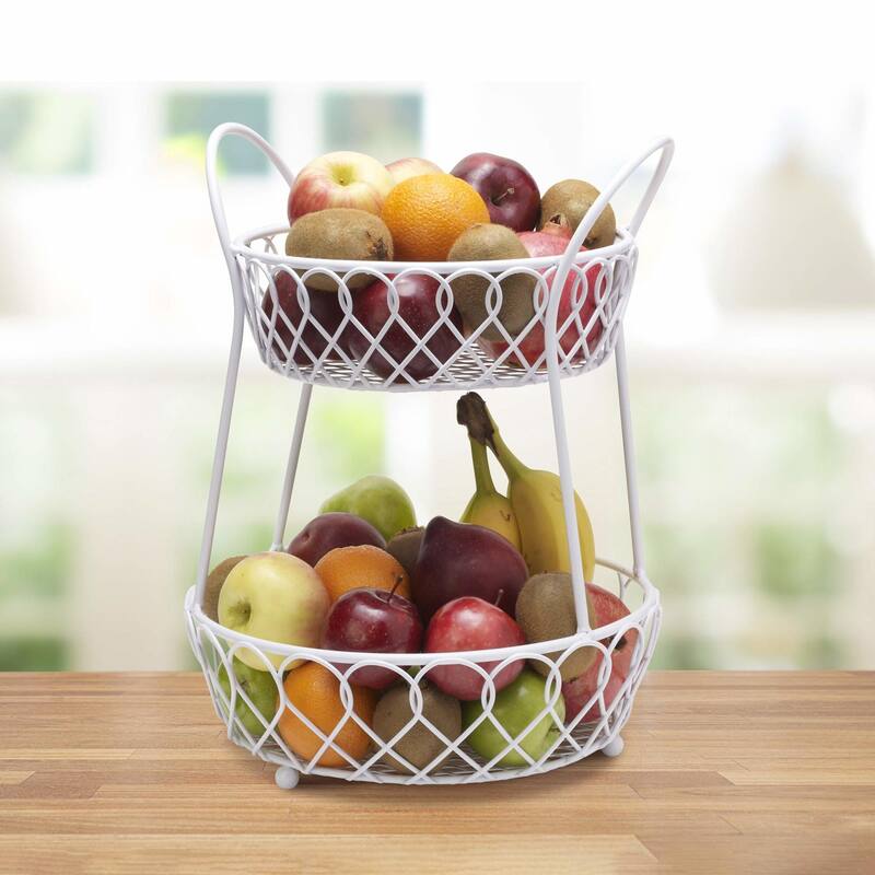 Mikasa Gourmet Basics Loop and Lattice 2 Tier Basket - 16 in x 12 in