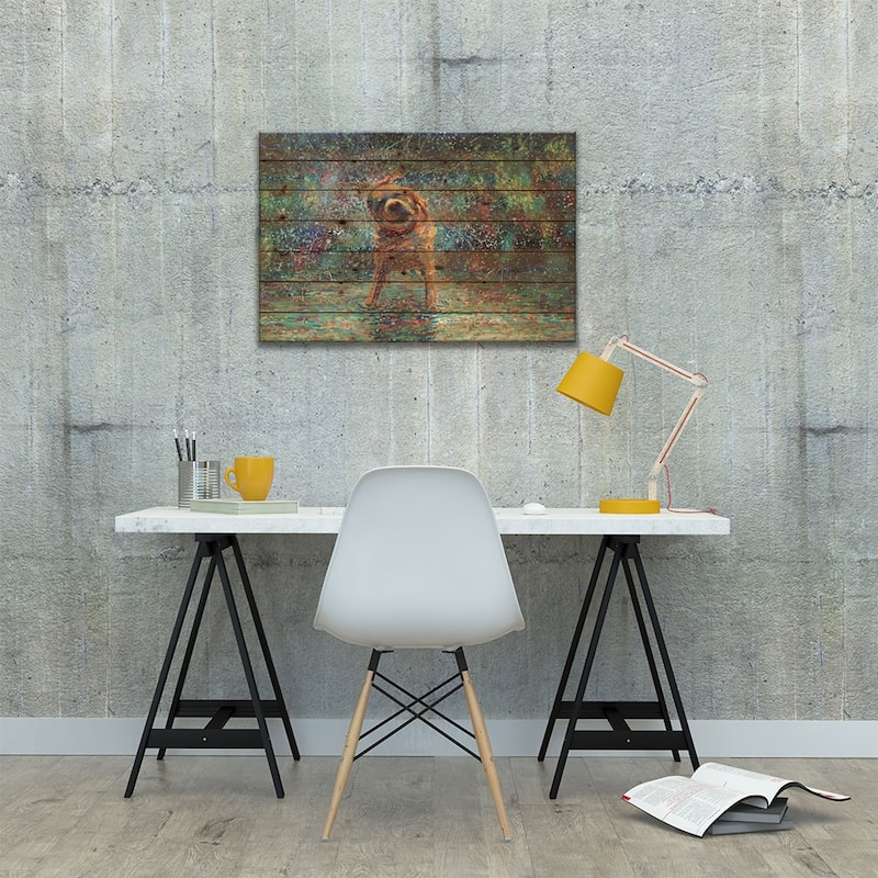 Shakin' Jake Print On Wood by Iris Scott - Multi-Color