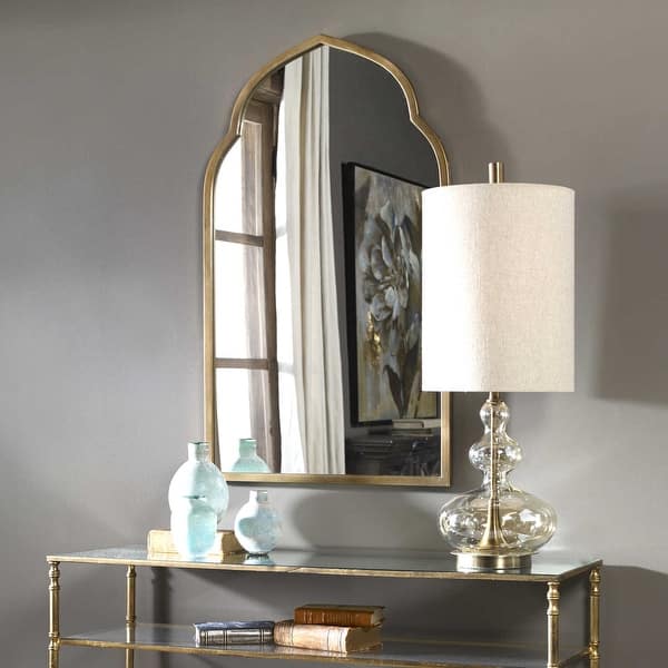 slide 2 of 2, Uttermost Kenitra 40" x 24" Arched Moroccan Inspired Antique Gold