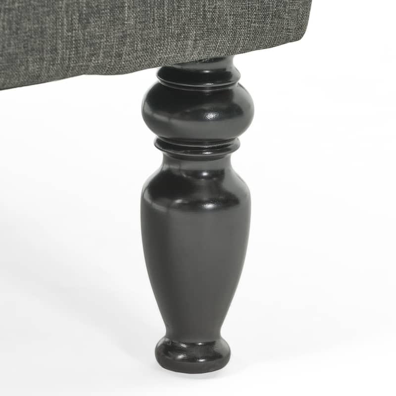 Modern 33.5" Upholstered Club Chair with Wood Legs and Button Tufted Cushions