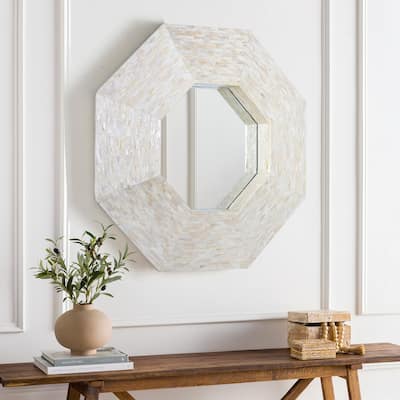 Eddie Hexagon Mother of Pearl Accent Mirror