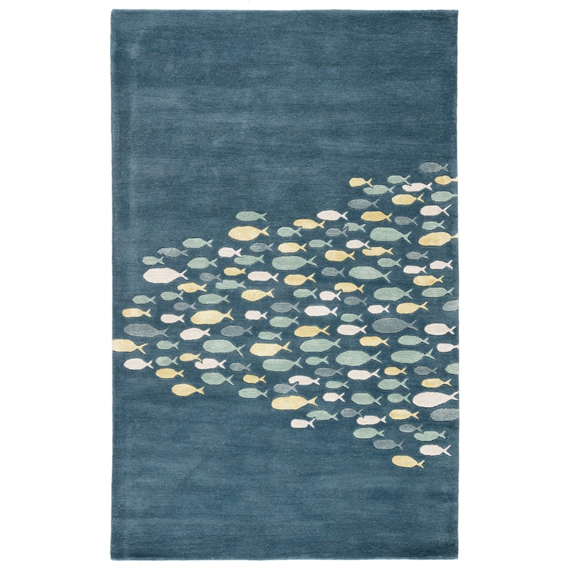 Handmade Schooled Animal Pattern Area Rug - 3'6" x 5'6"