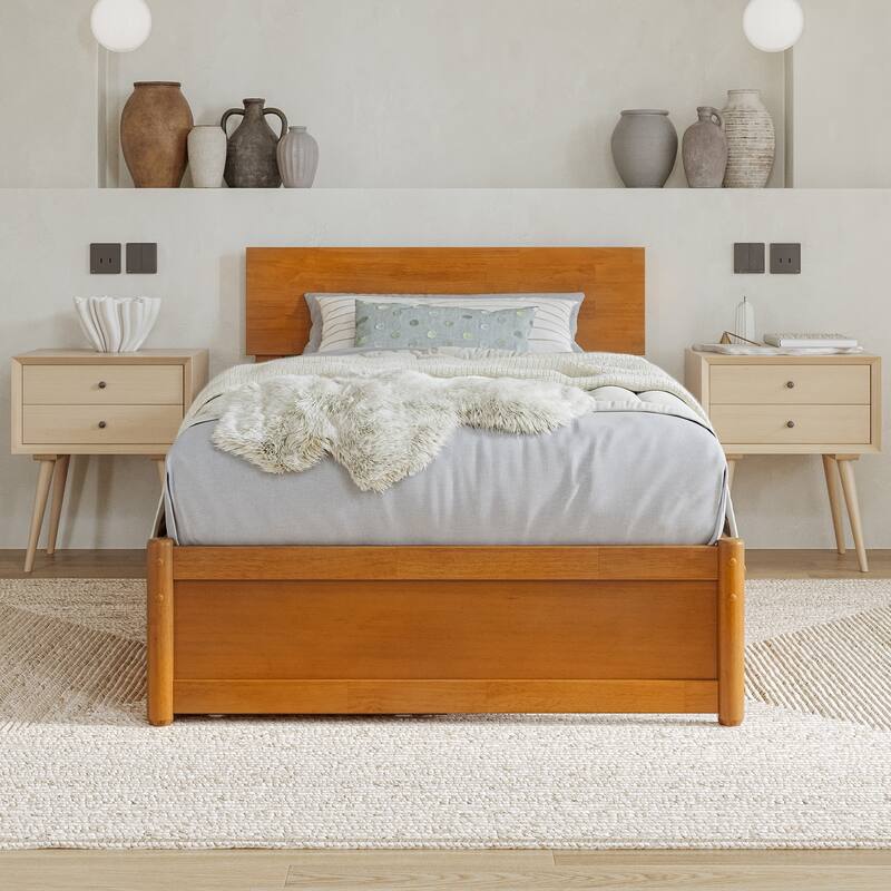 Wesley Platform Bed with Panel Footboard and Storage Drawers