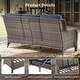preview thumbnail 88 of 189, Pocassy Outdoor Wicker Sofa with Swivel Chair Fire Pit Table Furniture Set.