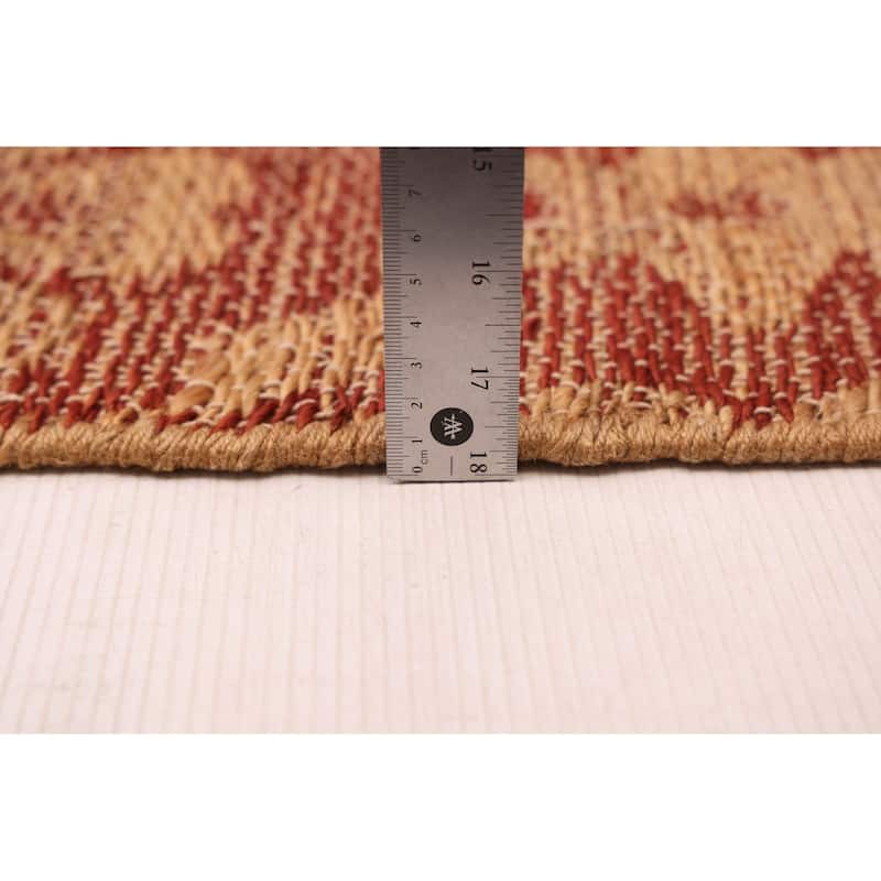 ECARPETGALLERY Flat-Weave Palas Denizli Dark Red Jute Kilim - 5'3 x 7'6