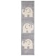preview thumbnail 4 of 10, SAFAVIEH Carousel Kids Darby Elephant Rug 2' x 8' Runner - Grey/Ivory - Runner
