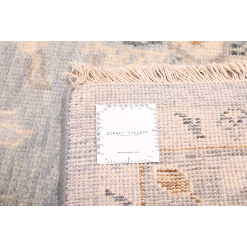 ECARPETGALLERY Hand-knotted Modern Oushak Light Denim Blue Wool Rug - 8'1 x 9'11
