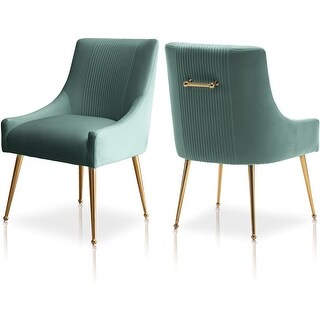 Velvet Upholstered Dining Chairs with Gold Legs, Set of 2 for Living ...