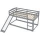 preview thumbnail 27 of 29, Low Bunk Beds with Ladder,Twin over Twin Bunk Bed with Convertible Slide and Ladder