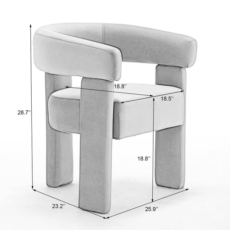 SEYNAR Modern Velvet Accent Chair, Upholstered Barrel Armchair with Curved Back and Thickened Padded Seat