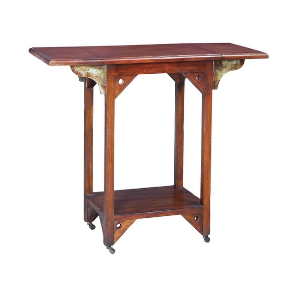 GuildMaster 7150194G 33" Wide Wood and Reclaimed Tin Bar Cart - Woodtone / Gray