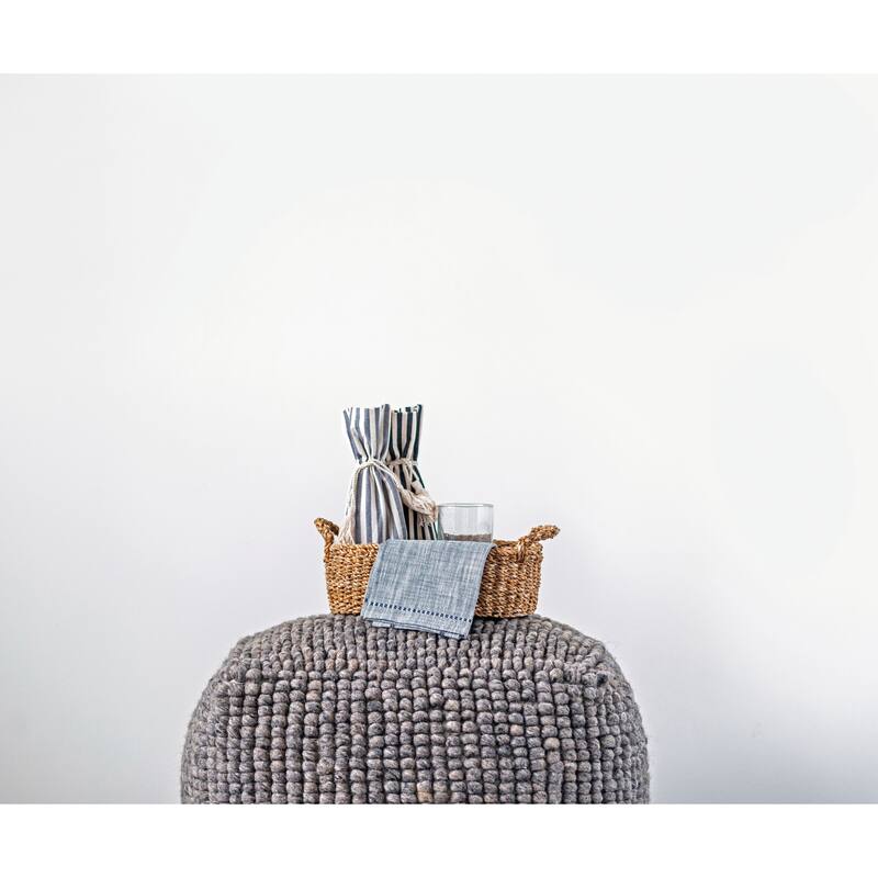 New Zealand Wool and Cotton Pouf