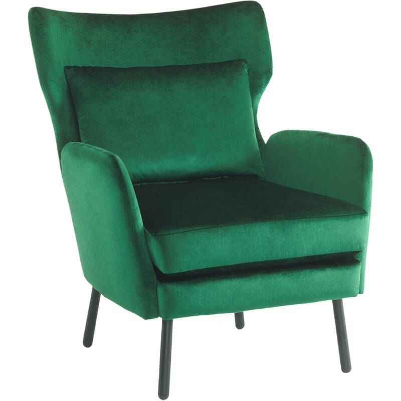 32" Wing Back Velvet Accent Chair