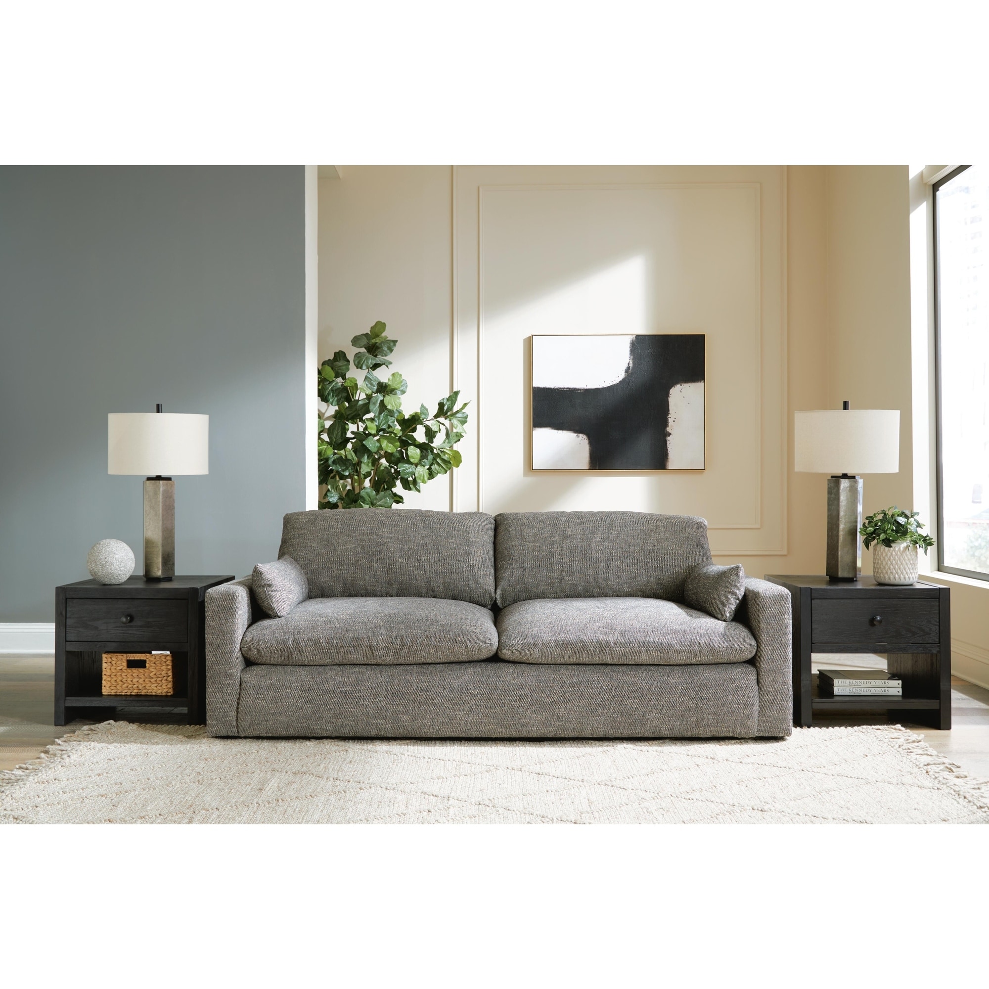 Signature Design by Ashley Dramatic Gray Sofa - 90"W x 42"D x 36"H