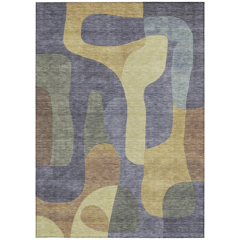 HomeRoots Abstract Transitional Rectangle Outdoor Rug